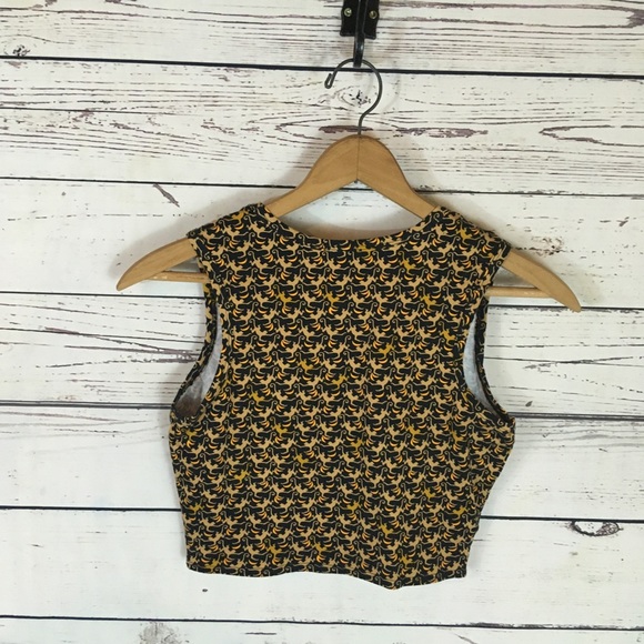 WAYF Monkey Crop Top Bananas Black Small - Picture 4 of 9